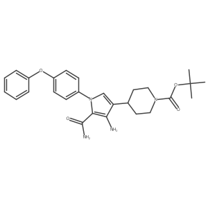 tert-Butyl 4-(4-amino-5-carbamoyl-1-(4-phenoxyphenyl)-1H-pyrrol-3-yl)piperidine-1-carboxylate Structure