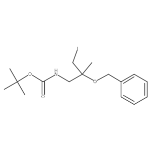tert-Butyl N-[2-(benzyloxy)-3-iodo-2-methylpropyl]carbamate Structure