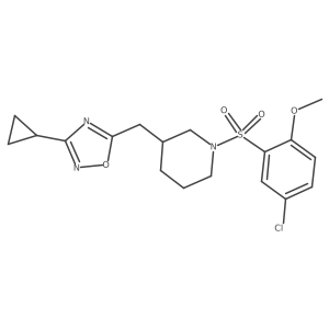 5-((1-((5-Chloro-2-methoxyphenyl)sulfonyl)piperidin-3-yl)methyl)-3-cyclopropyl-1,2,4-oxadiazole结构式