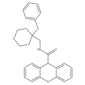 N-((4-(phenylthio)tetrahydro-2H-pyran-4-yl)methyl)-9H-xanthene-9-carboxamide Structure