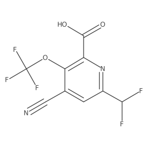 4-Cyano-6-(difluoromethyl)-3-(trifluoromethoxy)picolinic acid Structure