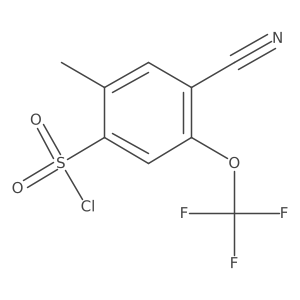 4-Cyano-2-methyl-5-(trifluoromethoxy)benzene-1-sulfonyl chloride Structure