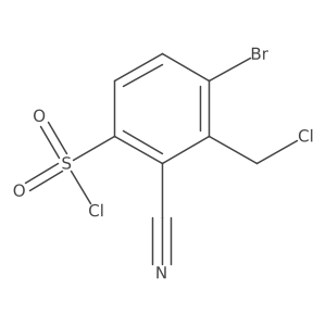 4-Bromo-3-(chloromethyl)-2-cyanobenzene-1-sulfonyl chloride结构式