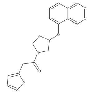 1-(3-(Quinolin-8-yloxy)pyrrolidin-1-yl)-2-(thiophen-2-yl)ethanone结构式