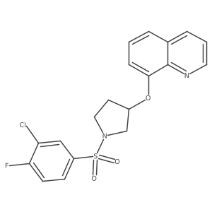 8-((1-((3-Chloro-4-fluorophenyl)sulfonyl)pyrrolidin-3-yl)oxy)quinoline Structure