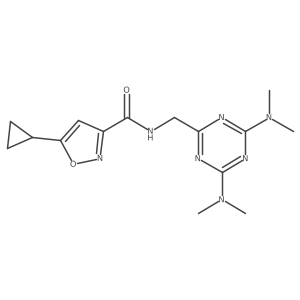 N-((4,6-bis(dimethylamino)-1,3,5-triazin-2-yl)methyl)-5-cyclopropylisoxazole-3-carboxamide结构式