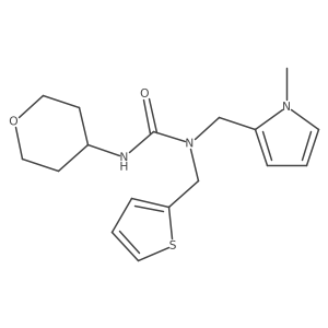 1-((1-methyl-1H-pyrrol-2-yl)methyl)-3-(tetrahydro-2H-pyran-4-yl)-1-(thiophen-2-ylmethyl)urea Structure