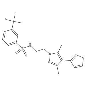 N-(2-(3,5-dimethyl-4-(thiophen-3-yl)-1H-pyrazol-1-yl)ethyl)-3-(trifluoromethyl)benzenesulfonamide Structure