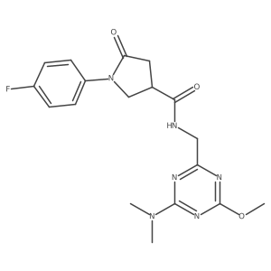 N-{[4-(dimethylamino)-6-methoxy-1,3,5-triazin-2-yl]methyl}-1-(4-fluorophenyl)-5-oxopyrrolidine-3-carboxamide Structure