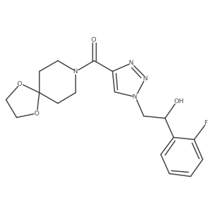(1-(2-(2-fluorophenyl)-2-hydroxyethyl)-1H-1,2,3-triazol-4-yl)(1,4-dioxa-8-azaspiro[4.5]decan-8-yl)methanone结构式