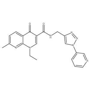 1-ethyl-7-methyl-4-oxo-N-((1-(pyridin-3-yl)-1H-1,2,3-triazol-4-yl)methyl)-1,4-dihydro-1,8-naphthyridine-3-carboxamide Structure