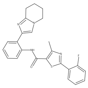 2-(2-fluorophenyl)-4-methyl-N-(2-(5,6,7,8-tetrahydroimidazo[1,2-a]pyridin-2-yl)phenyl)thiazole-5-carboxamide结构式