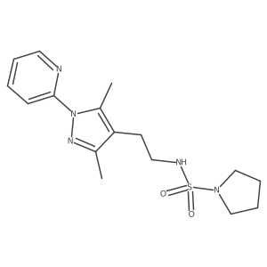 N-(2-(3,5-dimethyl-1-(pyridin-2-yl)-1H-pyrazol-4-yl)ethyl)pyrrolidine-1-sulfonamide Structure