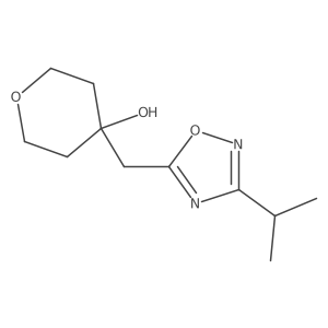4-{[3-(Propan-2-yl)-1,2,4-oxadiazol-5-yl]methyl}oxan-4-ol结构式