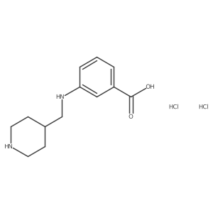 3-{[(Piperidin-4-yl)methyl]amino}benzoic acid dihydrochloride结构式