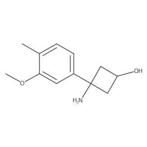 3-Amino-3-(3-methoxy-4-methylphenyl)cyclobutan-1-ol结构式