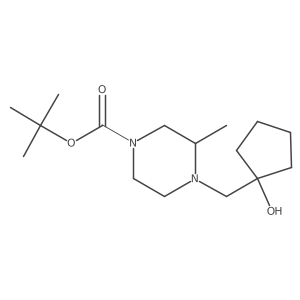 Tert-butyl 4-[(1-hydroxycyclopentyl)methyl]-3-methylpiperazine-1-carboxylate Structure