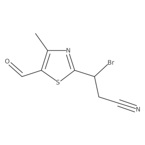 3-Bromo-3-(5-formyl-4-methyl-1,3-thiazol-2-yl)propanenitrile结构式