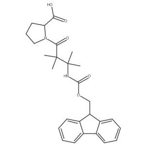 (2S)-1-[3-({[(9H-fluoren-9-yl)methoxy]carbonyl}amino)-2,2,3-trimethylbutanoyl]pyrrolidine-2-carboxylic acid结构式