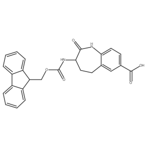 3-(9H-fluoren-9-ylmethoxycarbonylamino)-2-oxo-1,3,4,5-tetrahydro-1-benzazepine-7-carboxylic acid结构式