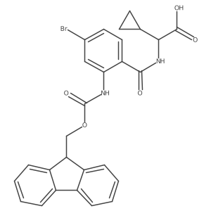 2-{[4-bromo-2-({[(9H-fluoren-9-yl)methoxy]carbonyl}amino)phenyl]formamido}-2-cyclopropylacetic acid Structure