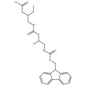 3-{[4-({[(9H-fluoren-9-yl)methoxy]carbonyl}amino)-3-methylbutanamido]methyl}pentanoic acid Structure