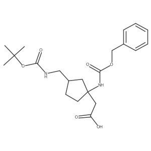 2-(1-{[(Benzyloxy)carbonyl]amino}-3-({[(tert-butoxy)carbonyl]amino}methyl)cyclopentyl)acetic acid结构式