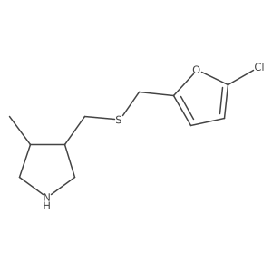 3-({[(5-Chlorofuran-2-yl)methyl]sulfanyl}methyl)-4-methylpyrrolidine Structure