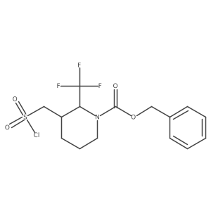 Benzyl 3-[(chlorosulfonyl)methyl]-2-(trifluoromethyl)piperidine-1-carboxylate结构式