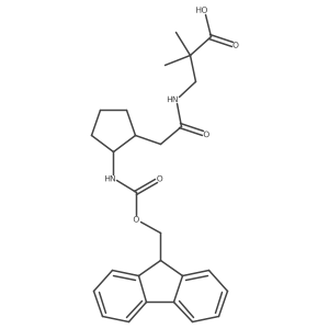 rac-3-{2-[(1R,2S)-2-({[(9H-fluoren-9-yl)methoxy]carbonyl}amino)cyclopentyl]acetamido}-2,2-dimethylpropanoic acid Structure