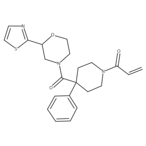 1-[4-Phenyl-4-[2-(1,3-thiazol-2-yl)morpholine-4-carbonyl]piperidin-1-yl]prop-2-en-1-one结构式
