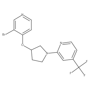 2-{3-[(3-Bromopyridin-4-yl)oxy]pyrrolidin-1-yl}-4-(trifluoromethyl)pyridine结构式