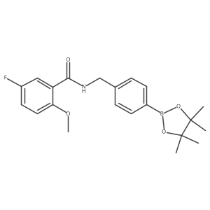 5-fluoro-2-methoxy-N-[[4-(4,4,5,5-tetramethyl-1,3,2-dioxaborolan-2-yl)phenyl]methyl]benzamide结构式