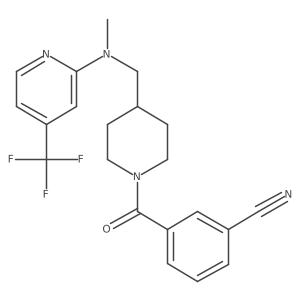 3-[4-({Methyl[4-(trifluoromethyl)pyridin-2-yl]amino}methyl)piperidine-1-carbonyl]benzonitrile Structure