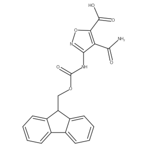 4-carbamoyl-3-({[(9H-fluoren-9-yl)methoxy]carbonyl}amino)-1,2-oxazole-5-carboxylic acid Structure