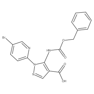 5-{[(benzyloxy)carbonyl]amino}-1-(5-bromopyridin-2-yl)-1H-pyrazole-4-carboxylic acid结构式