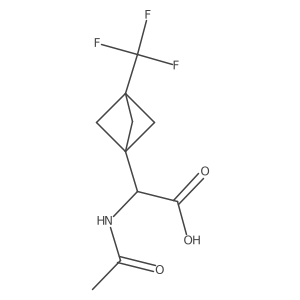 (2S)-2-acetamido-2-[3-(trifluoromethyl)bicyclo[1.1.1]pentan-1-yl]acetic acid结构式