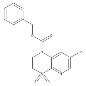 benzyl 7-bromo-4,4-dioxo-1H,2H,3H-4lambda6-pyrido[2,3-b][1,4]thiazine-1-carboxylate结构式