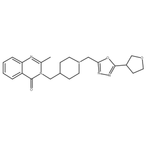 2-Methyl-3-[(1-{[5-(oxolan-3-yl)-1,3,4-oxadiazol-2-yl]methyl}piperidin-4-yl)methyl]-3,4-dihydroquinazolin-4-one结构式