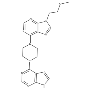 9-(2-methoxyethyl)-6-(4-{7H-pyrrolo[2,3-d]pyrimidin-4-yl}piperazin-1-yl)-9H-purine Structure