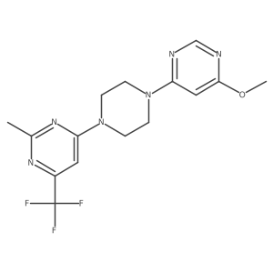 4-[4-(6-Methoxypyrimidin-4-yl)piperazin-1-yl]-2-methyl-6-(trifluoromethyl)pyrimidine Structure