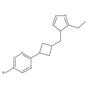 5-bromo-2-{3-[(2-ethyl-1H-imidazol-1-yl)methyl]azetidin-1-yl}pyrimidine结构式
