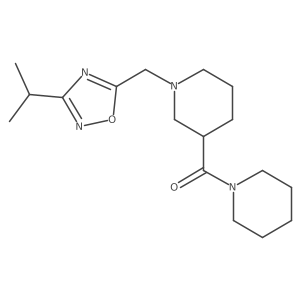 3-(Piperidine-1-carbonyl)-1-{[3-(propan-2-yl)-1,2,4-oxadiazol-5-yl]methyl}piperidine Structure