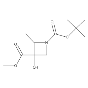 O1-tert-butyl O3-methyl (2R)-3-hydroxy-2-methyl-azetidine-1,3-dicarboxylate结构式