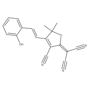 [4-[(E)-2-Hydroxystyryl]-5,5-dimethyl-3-cyano-2,5-dihydrofuran-2-ylidene]malononitrile结构式
