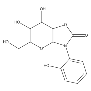 (3aR,5R,6S,7S,7aR)-Hexahydro-6,7-dihydroxy-5-(hydroxymethyl)-3-(2-hydroxyphenyl)-2H-pyrano[2,3-d]oxazol-2-one结构式