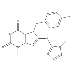 3-Methyl-7-[(4-methylphenyl)methyl]-8-[(4-methyl-1,2,4-triazol-3-yl)sulfanyl]-4,5-dihydropurine-2,6-dione结构式
