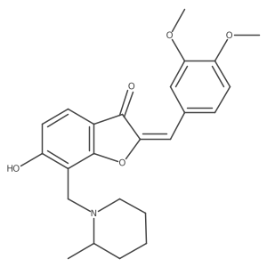 (Z)-2-(3,4-dimethoxybenzylidene)-6-hydroxy-7-((2-methylpiperidin-1-yl)methyl)benzofuran-3(2H)-one结构式