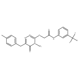 2-((4-amino-6-(4-methylbenzyl)-5-oxo-4,5-dihydro-1,2,4-triazin-3-yl)thio)-N-(3-(trifluoromethyl)phenyl)acetamide Structure