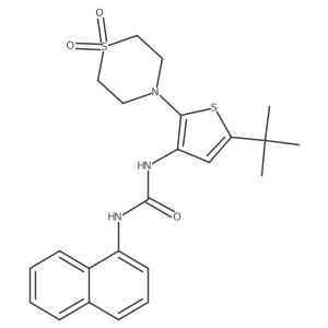 1-[5-Tert-Butyl-2-(1,1-Dioxidothiomorpholin-4-Yl)thiophen-3-Yl]-3-Naphthalen-1-Ylurea Structure